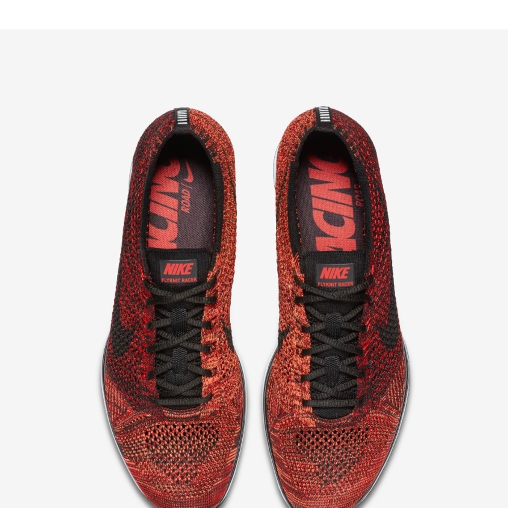 Nike fly knit racer “university red” . Unfortunately doesn’t fit right.
